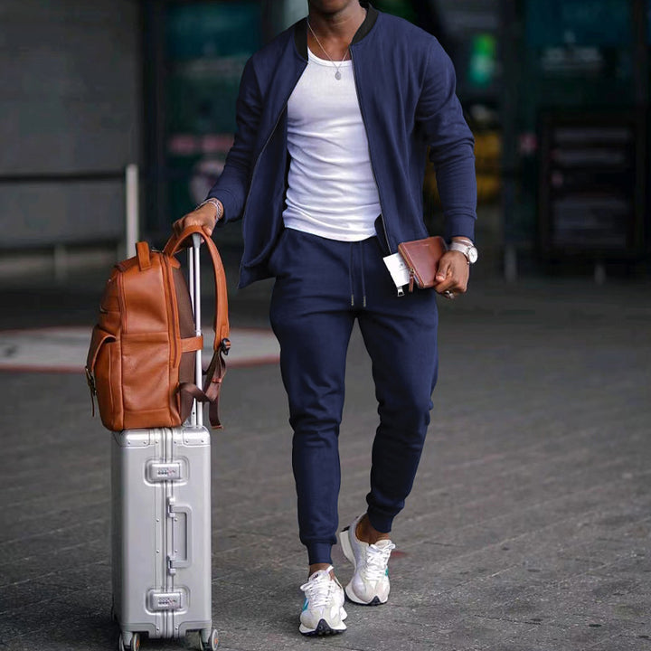 Herren Sportliches Freizeit-Set aus atmungsaktivem Material mit Reißverschluss und praktischen Taschen Drune