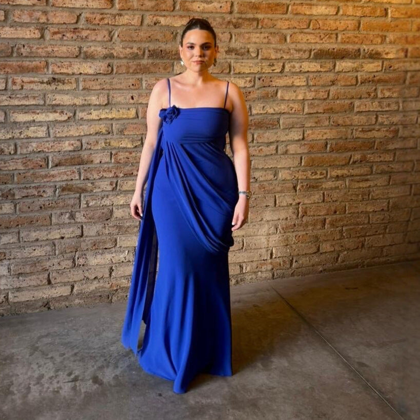 Damen trägerloses Abendkleid mit eleganter Drapierung Drune