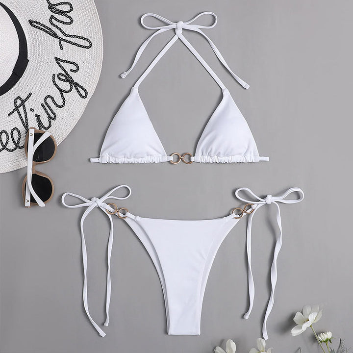 Damen Triangel-Bikini mit modischem Ring-Detail und verstellbaren Trägern Drune