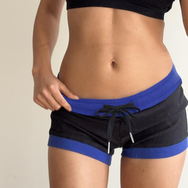 Damen Sportliche Shorts mit elastischem Bund und Kordelzug Drune