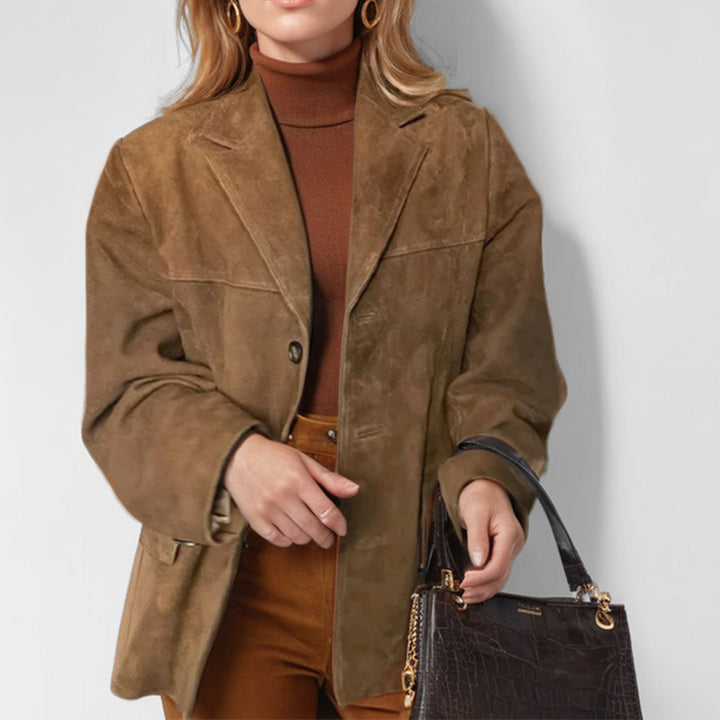 Damen Lederblazer mit strukturiertem Design Drune