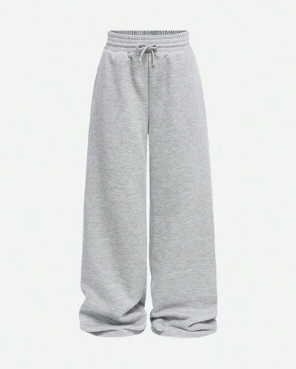Unisex nan locker fallende Loungehose mit elastischem Kordelbund, Eingrifftaschen und geradem Bein Drune