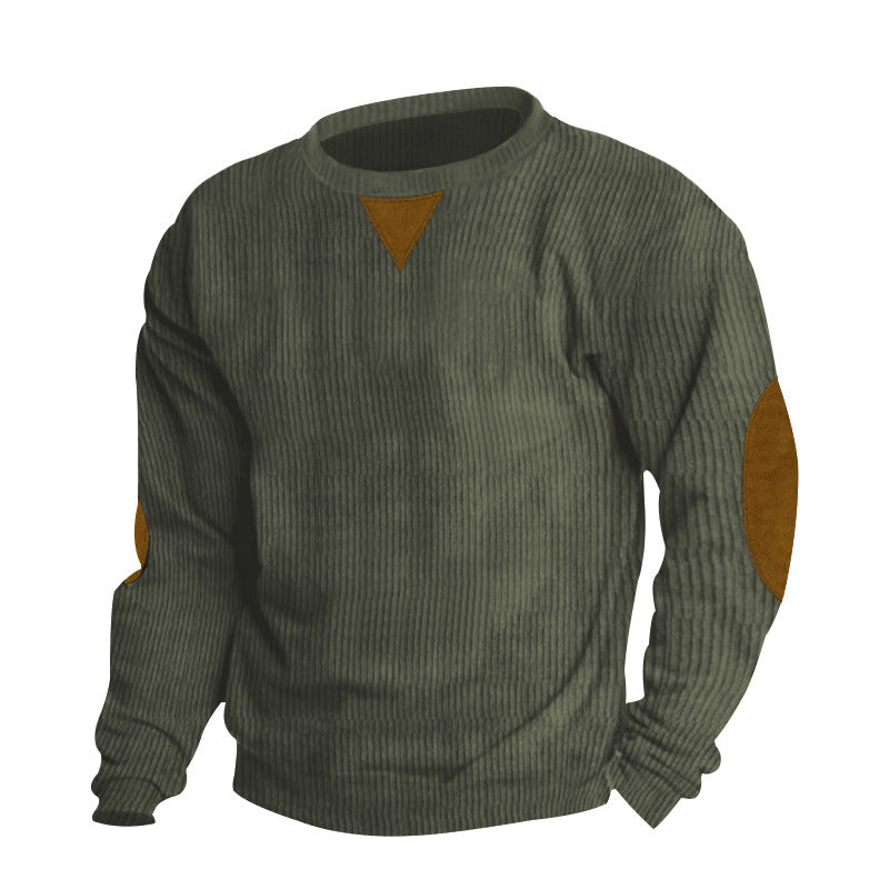 Herren Strickpullover mit einzigartigem strukturiertem Design und aufgesetzten Ellbogenpatches Drune