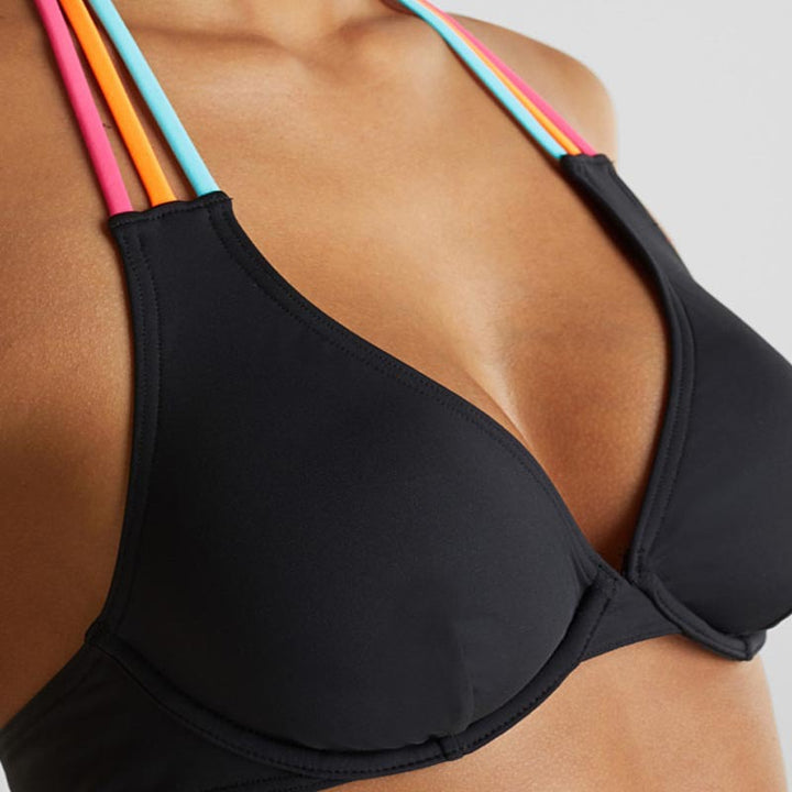 Damen Triangel-Bikini mit bunten verstellbaren Trägern Drune