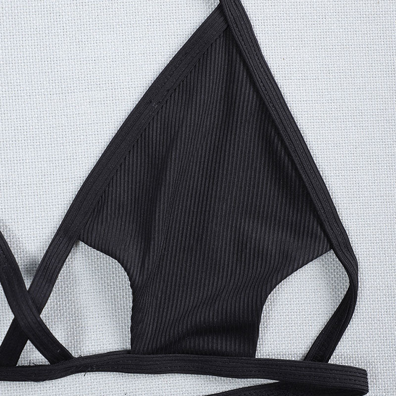 Damen Triangel-Bikini mit einzigartigen Kreuzdetails Drune