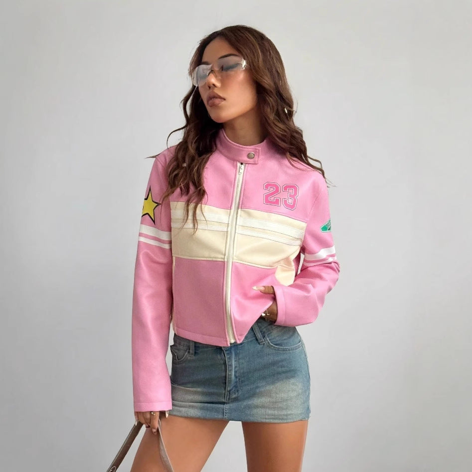 Damen Sportliche Kurzjacke mit detailreichen Applikationen Drune