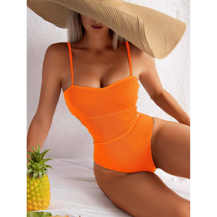 Damen Einteiler Badeanzug mit elegantem Rippendesign und figurschmeichelnder Silhouette Drune