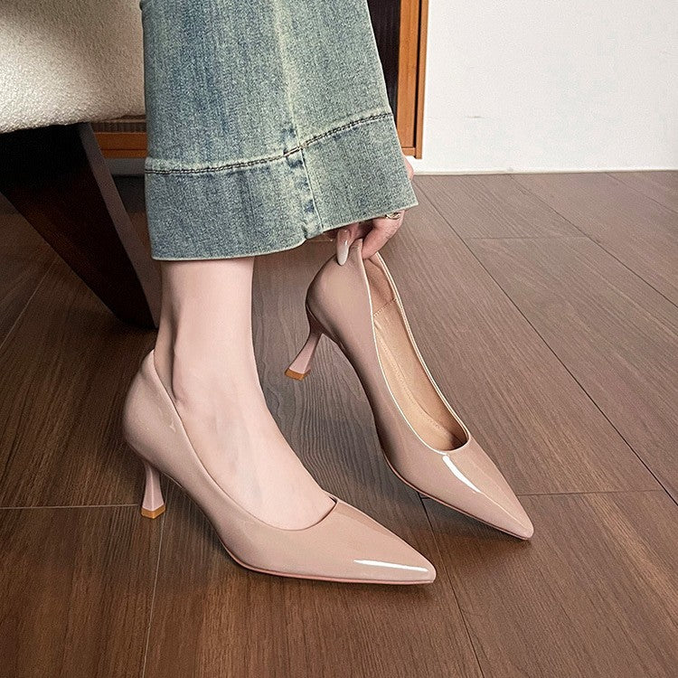 Damen Elegante Lack-Pumps mit komfortablem Blockabsatz Drune
