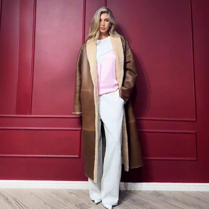 Damen lange, gefütterte Trenchcoatjacke Drune