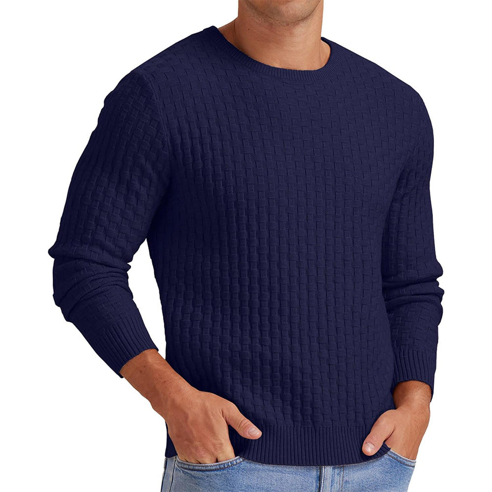Herren strukturiertes Sweatshirt mit Rundhalsausschnitt und langem Arm Drune