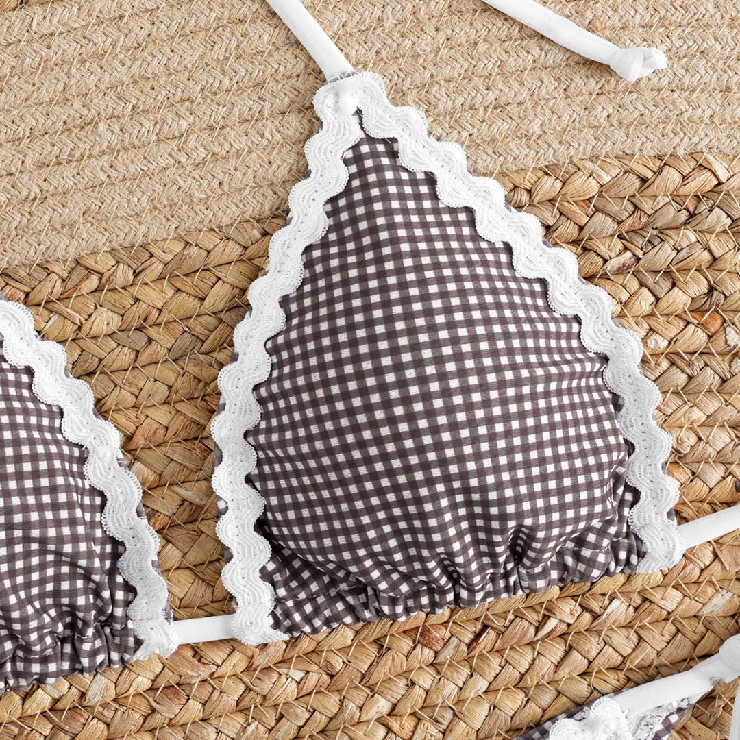 Damen Bikini-Set mit verziertem Triangel-Oberteil und verstellbarem Höschen Drune