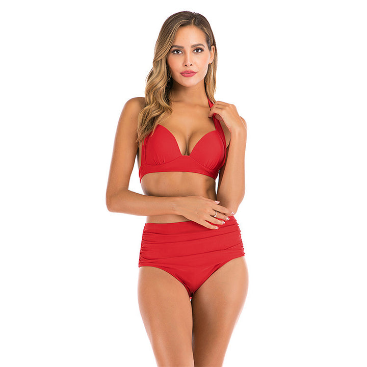 Damen Hochtailliertes Bikini-Set mit verstellbarem Oberteil Drune