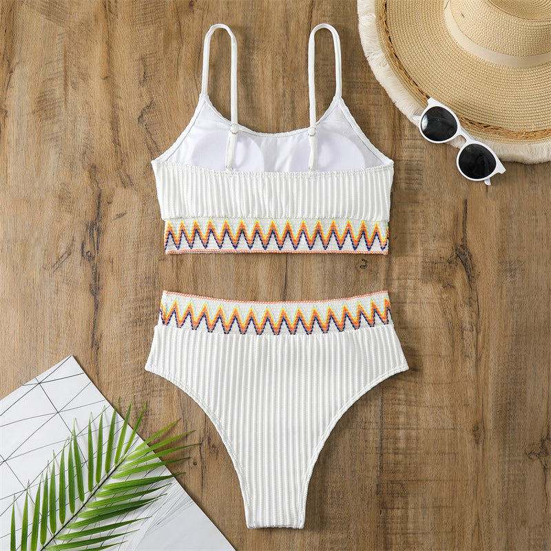 Damen Bikini-Set mit modischem Streifenmuster und hochwertigem Material Drune