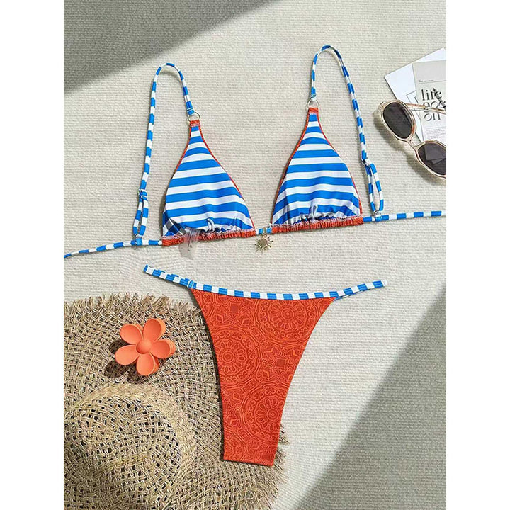 Damen Triangel-Bikini mit verspielten Verzierungen Drune