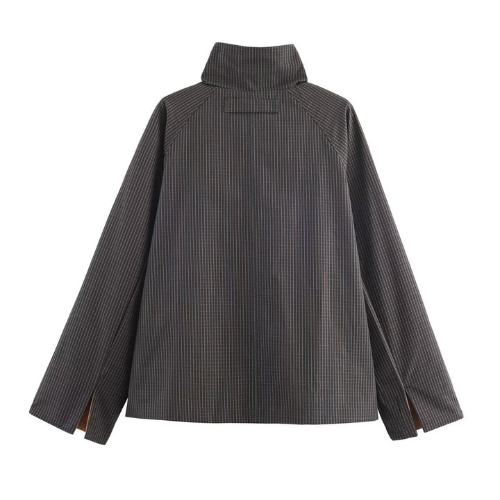 Damen elegante Übergangsjacke mit dekorativen Knöpfen und modernem Stehkragen Drune