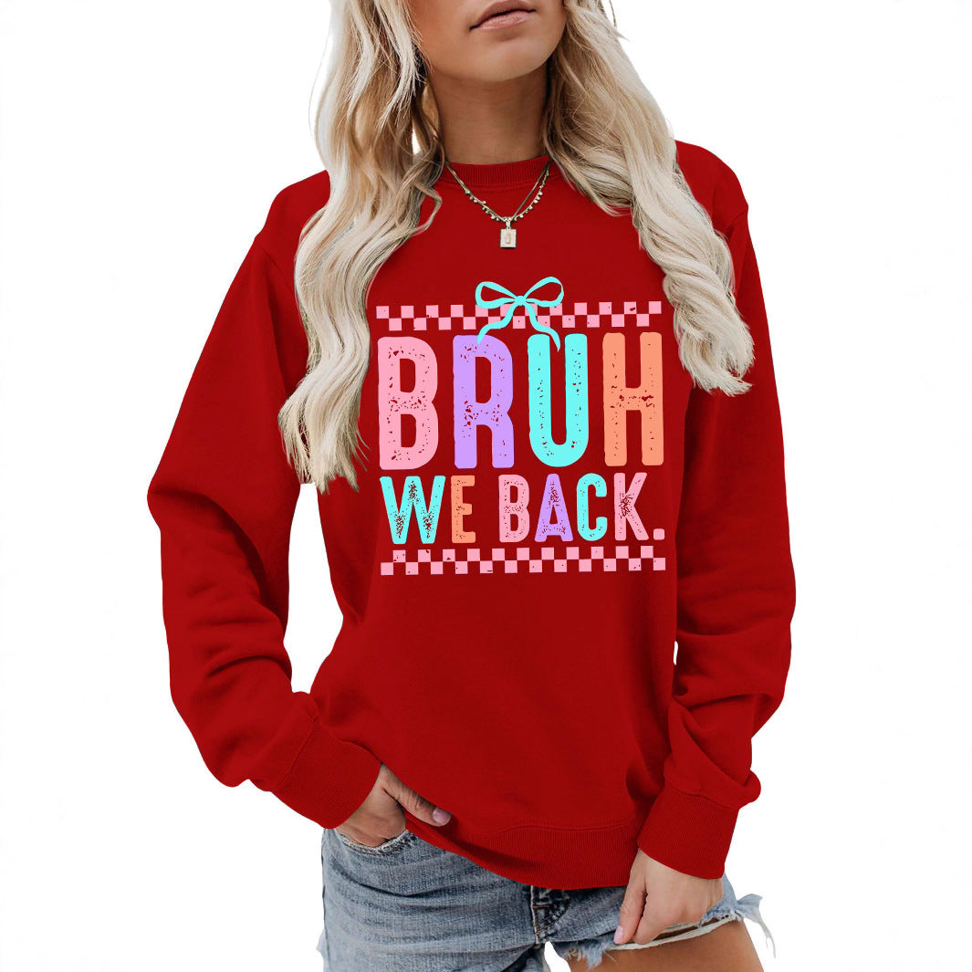 Damen Sweatshirt mit fröhlichem Druck und bequemer Passform Drune