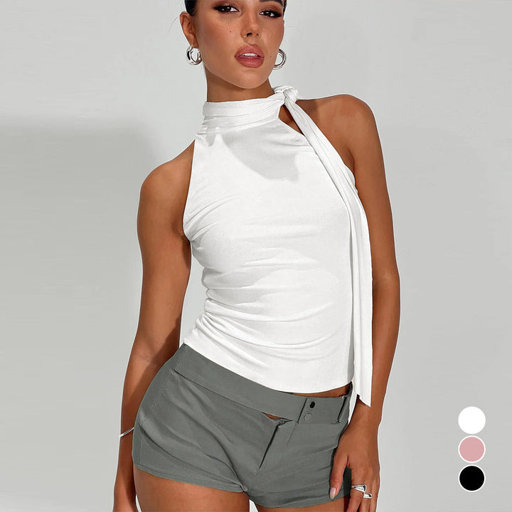 Damen elegantes Top mit femininer Schleifenoptik Drune