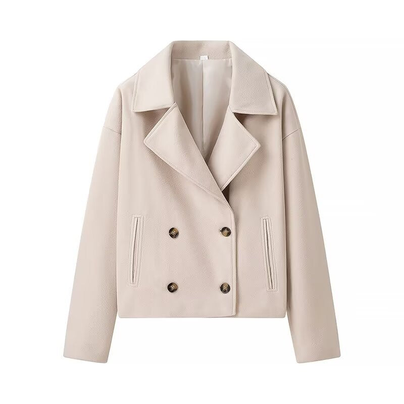 Damen elegante Kurzjacke im lässigen Doppelkörper-Stil Drune