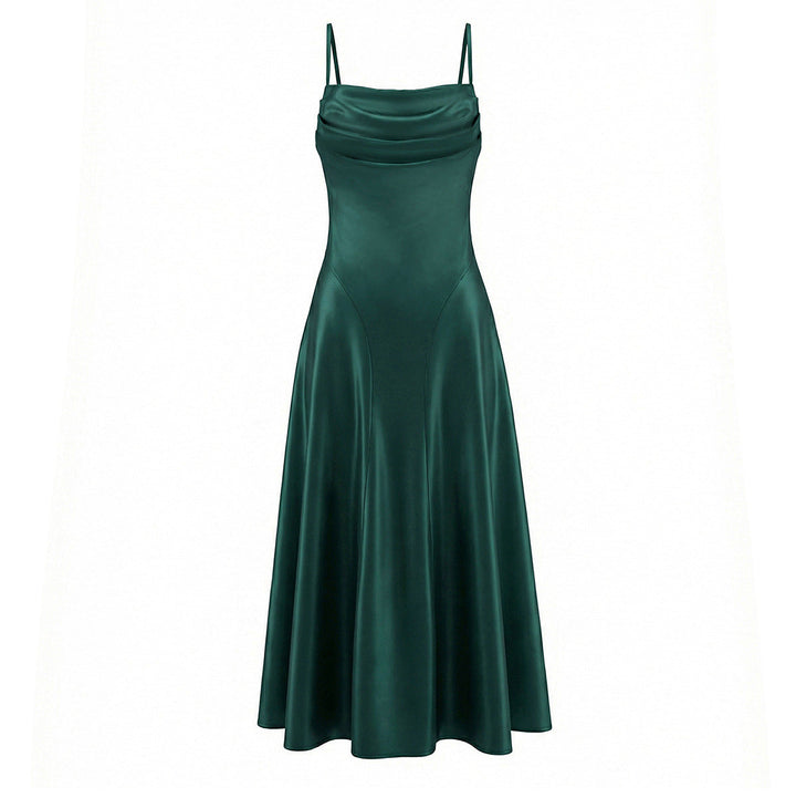 Damen Maxikleid mit eleganter Drapierung und feinem Satin-Finish Drune