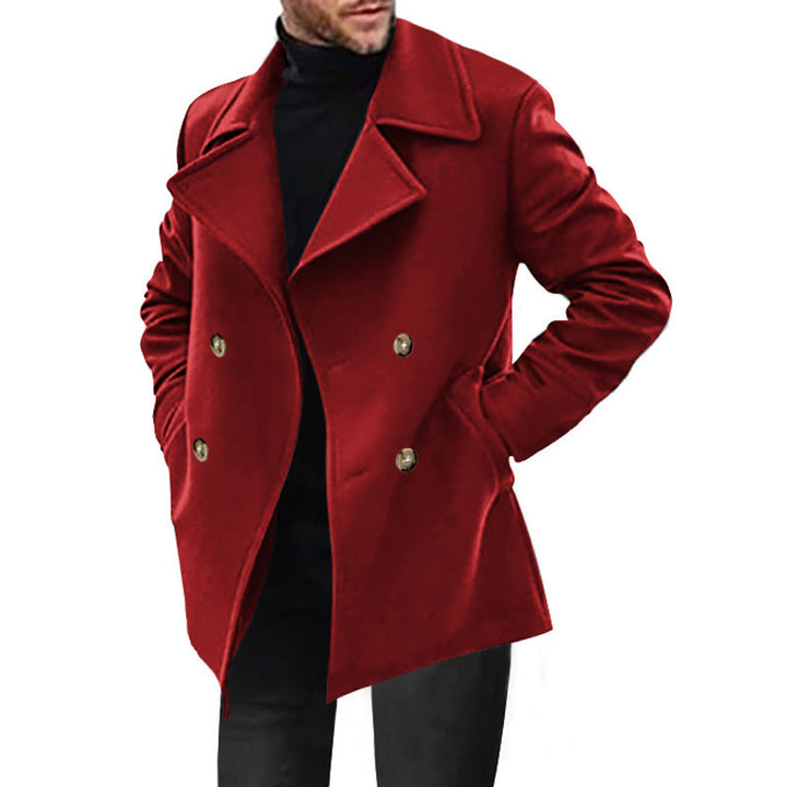 Herren klassischer Peacoat mit modischem Revers und eleganten Knopfdetails Drune