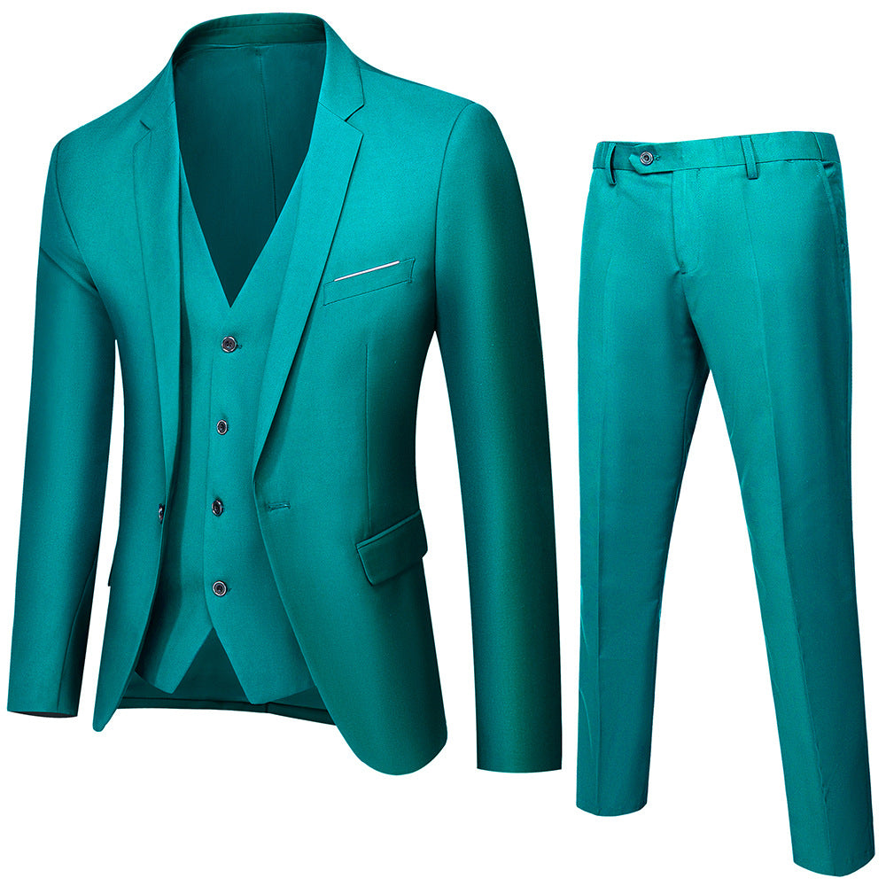 Herren nan dreiteiliges Business-Anzugset mit tailliertem Einreiher-Sakko, schmal geschnittener Weste und elegant geschnittener Anzughose Drune