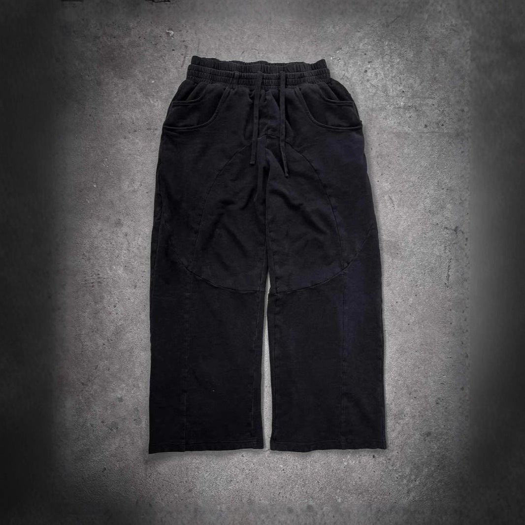 Damen lässige Stoffhose mit elastischem Bund und voluminösen Seitentaschen Drune