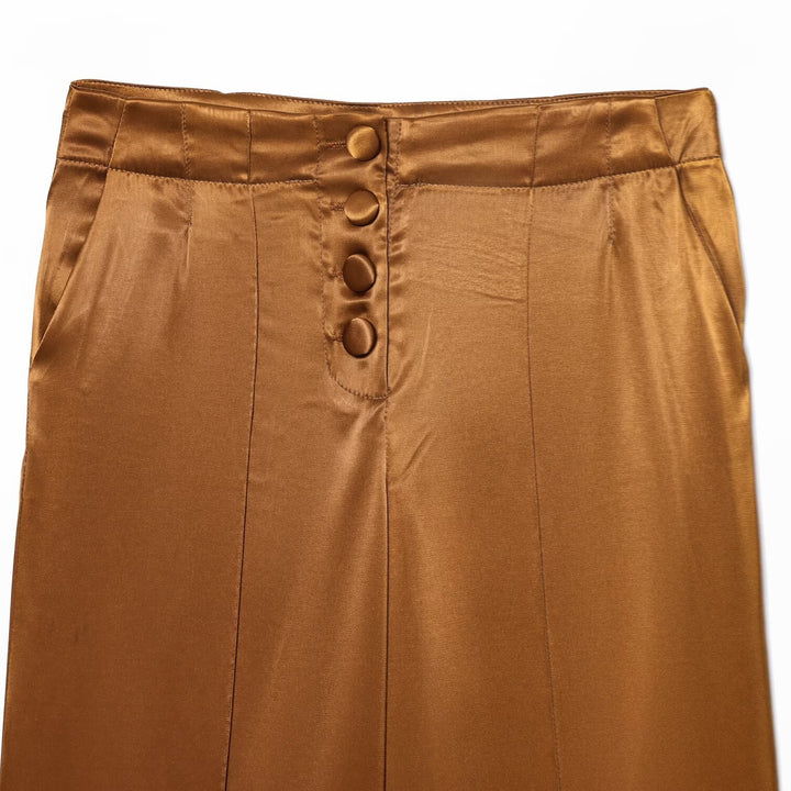 Damen elegante Culotte-Hose mit Knopfdetails und hohem Bund Drune