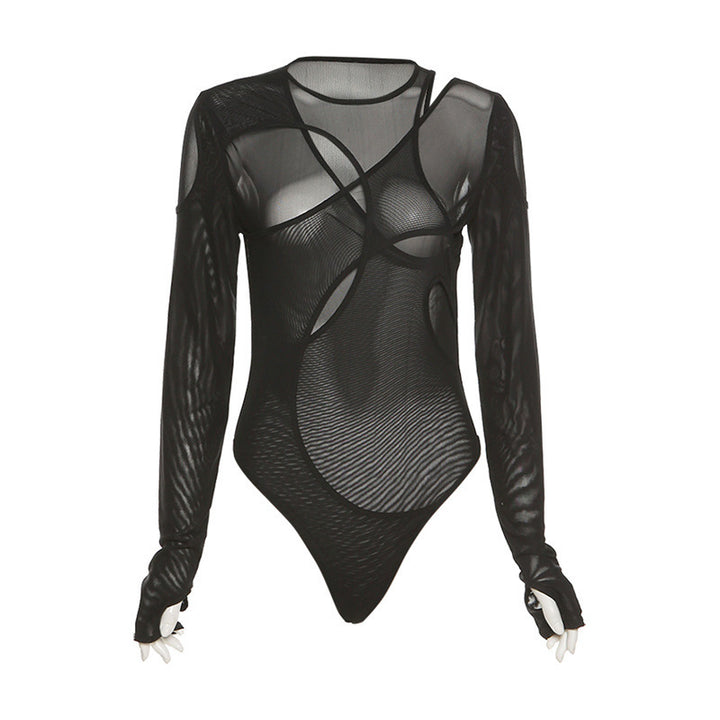 Damen Body mit asymmetrischem Schnitt und langem Arm Drune