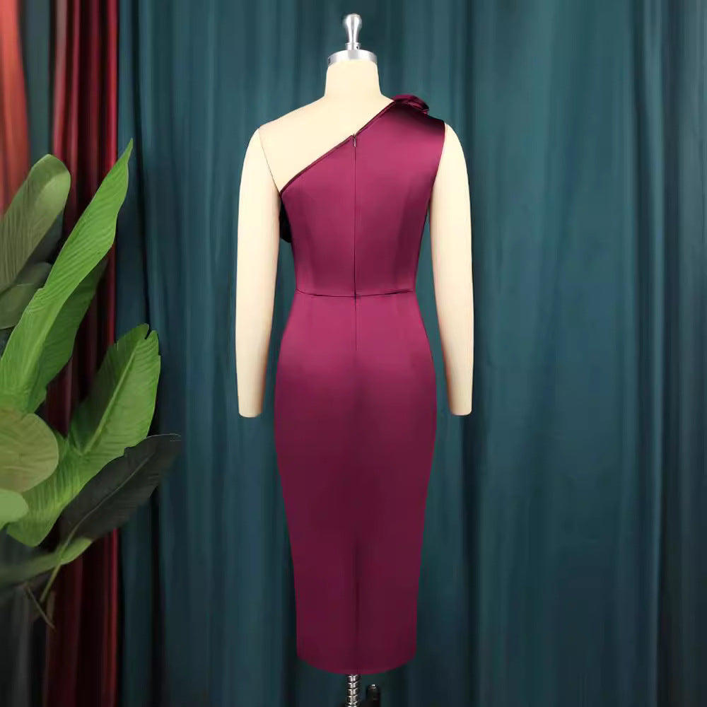Damen Elegantes Cocktailkleid mit voluminösen Rüschen Drune