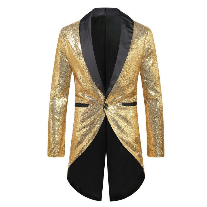 Herren eleganter Paillettenblazer mit luxuriösen Details Drune