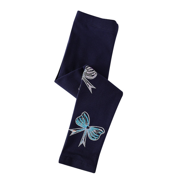 Mädchen Leggings mit bunten Schleifen-Applikationen Drune