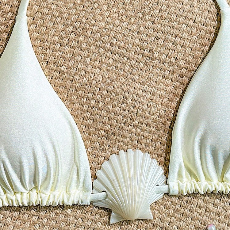 Damen Triangel-Bikini mit muschelförmigem Akzent Drune