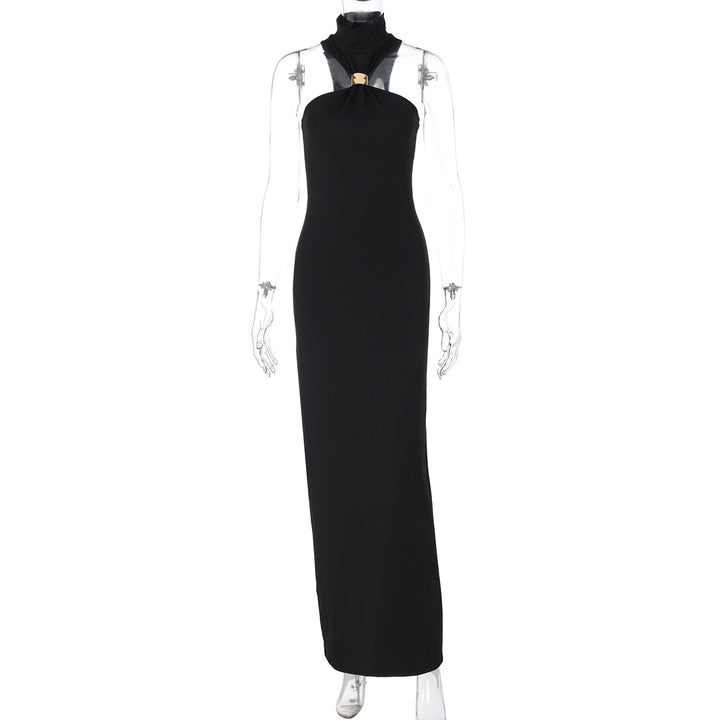 Damen Bodenlanges Abendkleid mit elegantem Halterneck Drune