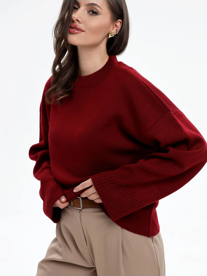 Damen Bequemer Oversized Pullover mit strukturiertem Rippmuster Drune