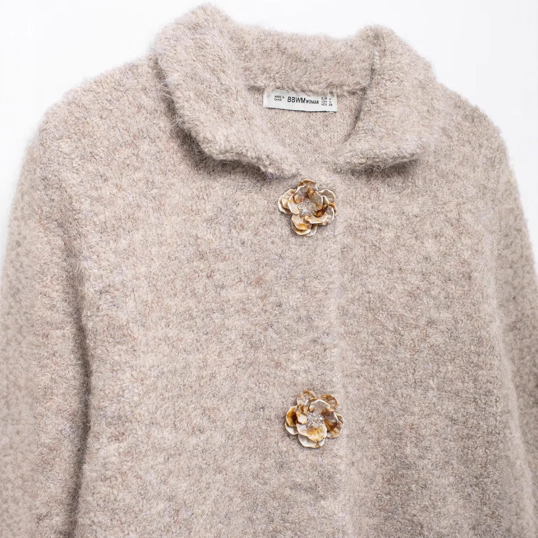 Damen Kochjacke mit dekorativen Knopfdetails Drune