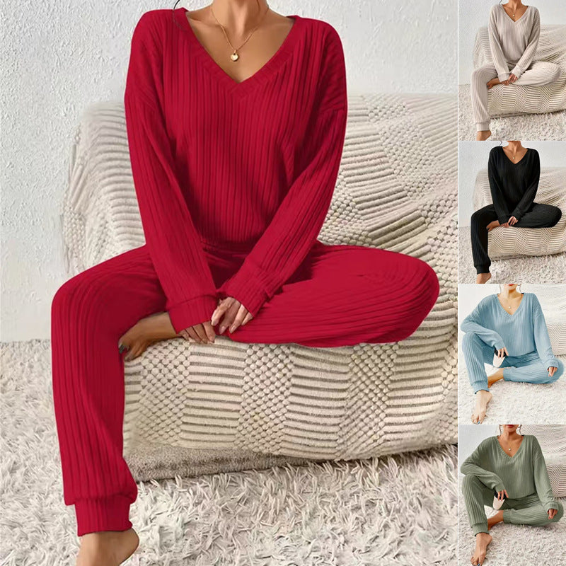 Damen Loungewear Set aus Rippstrick Drune