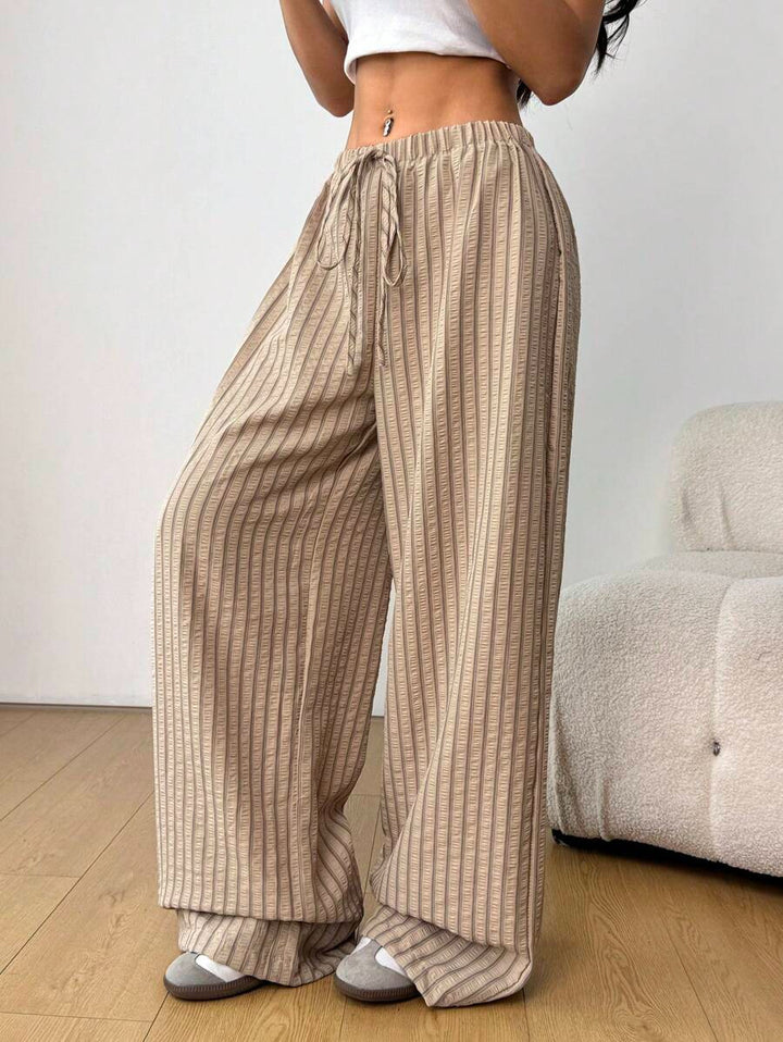 Damen lässige Hochbundhose im gestreiften Design Drune