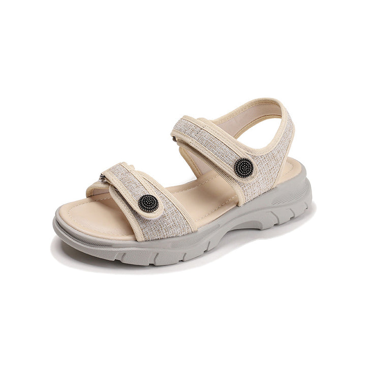 Damen Komfortsandalen mit anpassbarem Klettverschluss und rutschfester Sohle Drune