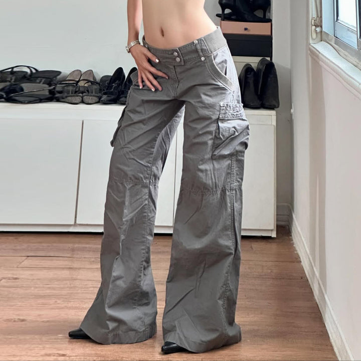 Damen Cargo-Hose mit weitem Schnitt und praktischen Seitentaschen Drune