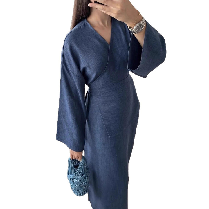 Damen stilvoller Wickelkleid Drune