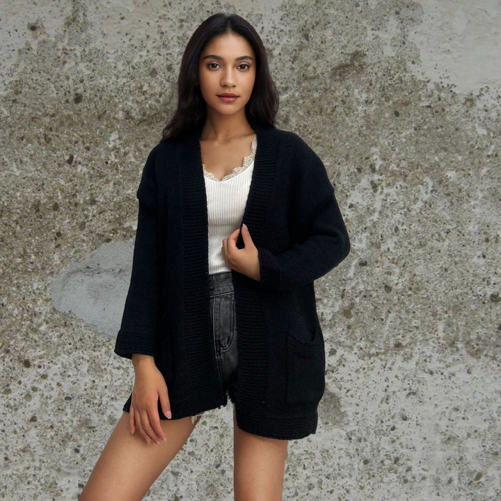 Damen Strickjacke mit großen Taschen und lässigem Schnitt Drune