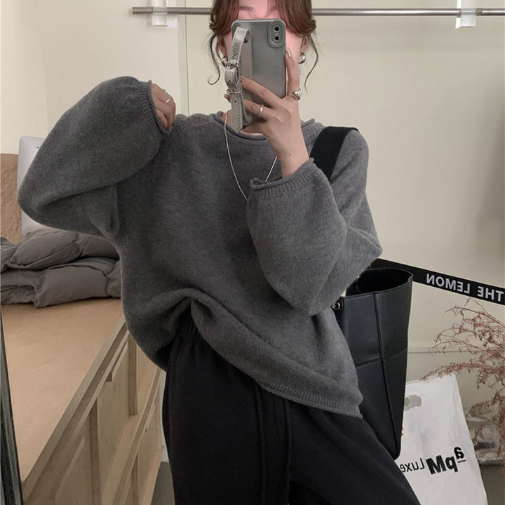 Damen Lässiger Pullover mit voluminösen Ärmeln und weichem Material Drune