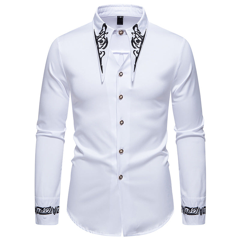 Herren Langarmhemd mit ornamentalen Akzenten Drune