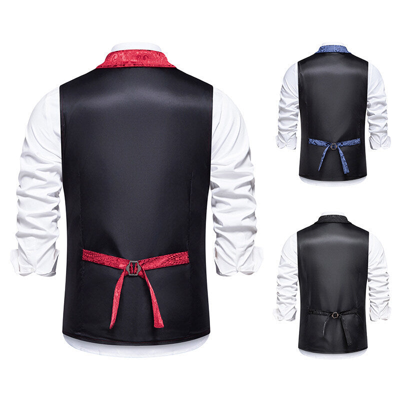 Herren elegante Weste mit aufwendigem Muster und hochwertigem Stoff Drune