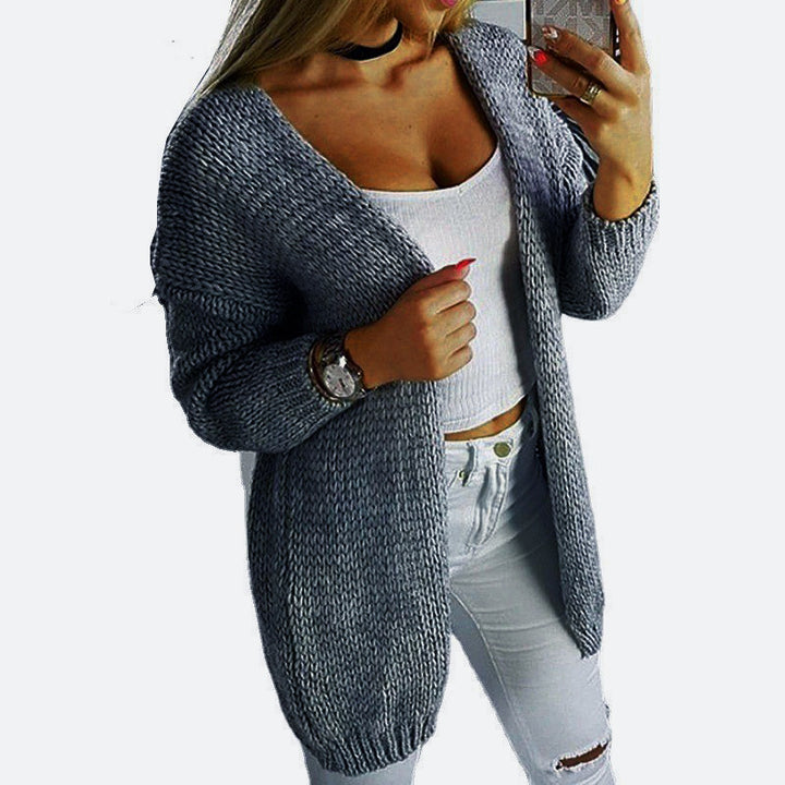 Damen lockerer Strickcardigan mit weichem Material und lässigem Schnitt Drune