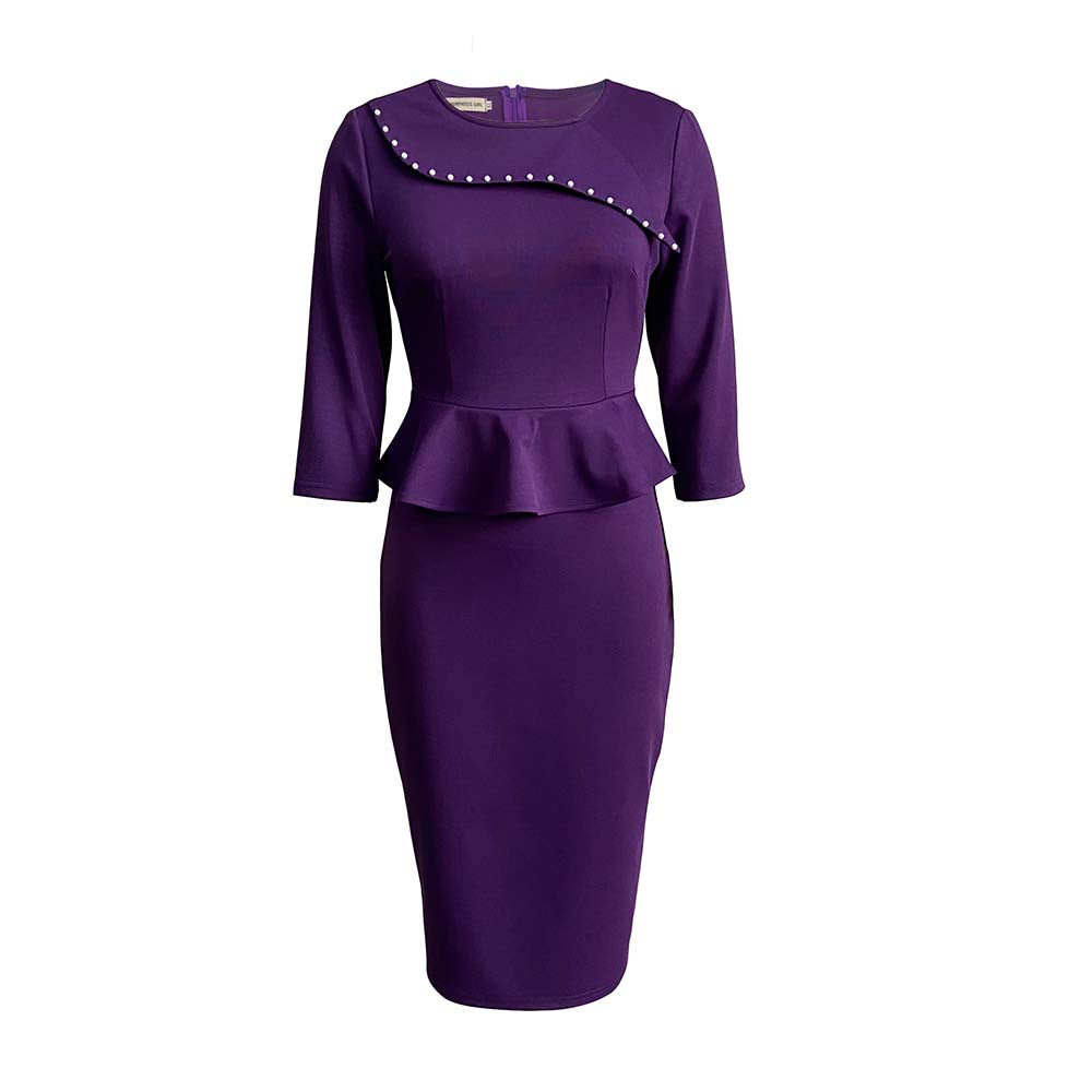 Drune | Damenformelles Peplum-Top und Bleistiftrock-Set