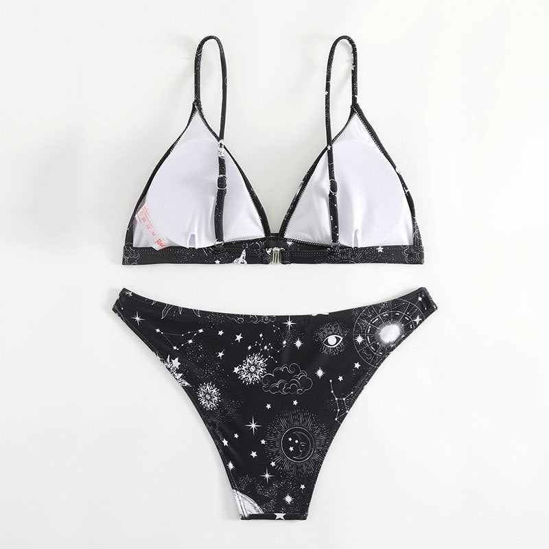 Damen Triangel-Bikini mit Astronomie-Muster Drune