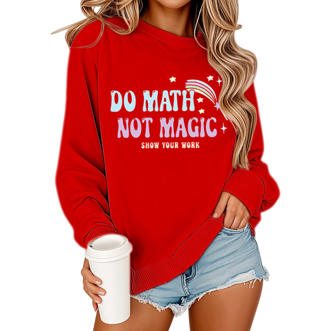 Damen Sweatshirt mit motivierendem Mathematikdruck und lässigem Schnitt Drune