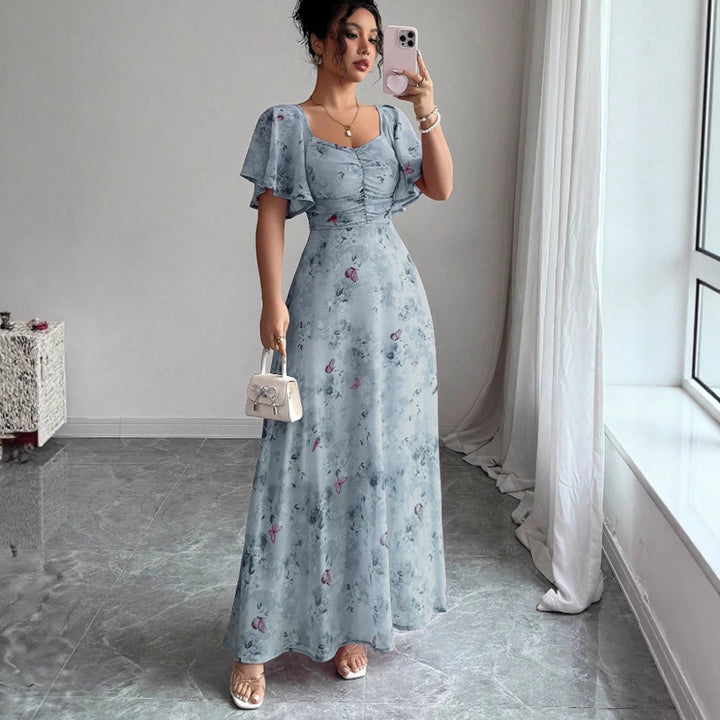 Damen Maxikleid mit fließendem Schnitt und romantischem Blumenmuster Drune