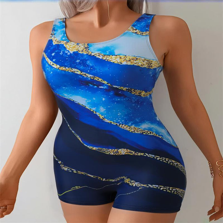 Damen Einteiler Badeanzug mit modernem Grafikdesign und elegantem Schnitt Drune